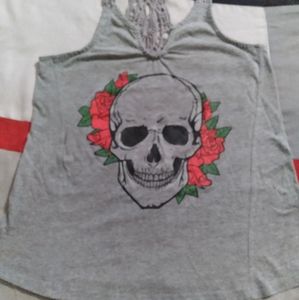 Skull Racer-Back Flowy Tank Top